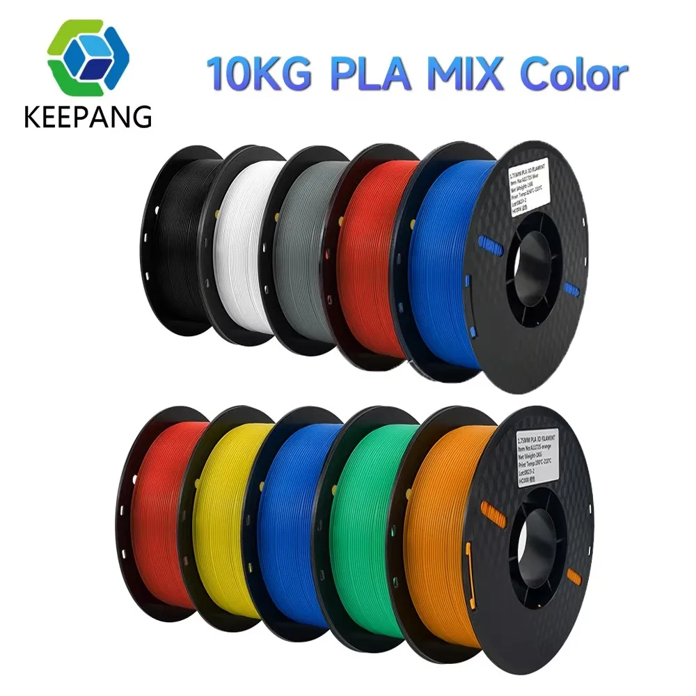 Filamento PETG PLA da 10 kg per filamento stampante 3D 1 kg/rotolo Filamenti in plastica da 1,75 mm Line Up Materiale di stampa ordinato per stampante 3D