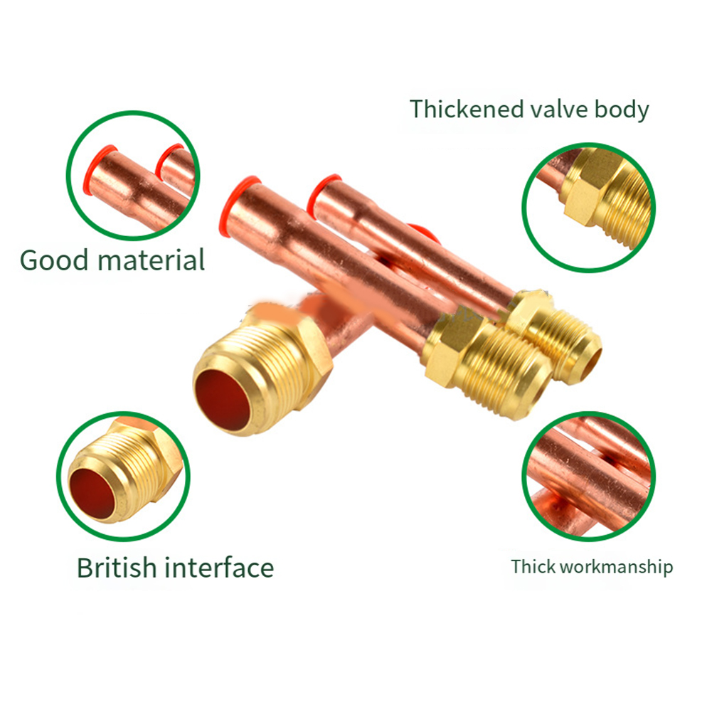 1 Stuks Airconditioning Koperen Pijp Met Gesmeed Messing SAE 1/4 3/8 5/8 1/2 3/4 Schroefdraad Connector Fitting Adapter -20 tot 120 ℃