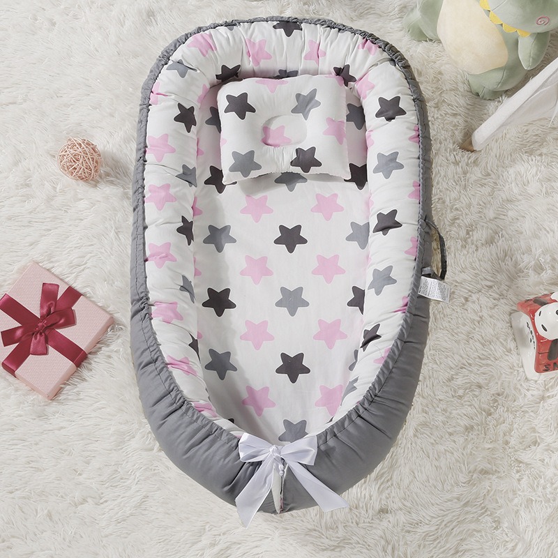 Cojín suave para cuna de recién nacido, cuna, valla para cochecito, cama de viaje lavable, cuna para bebé, parachoques, cama de viaje, regalo de nacimiento