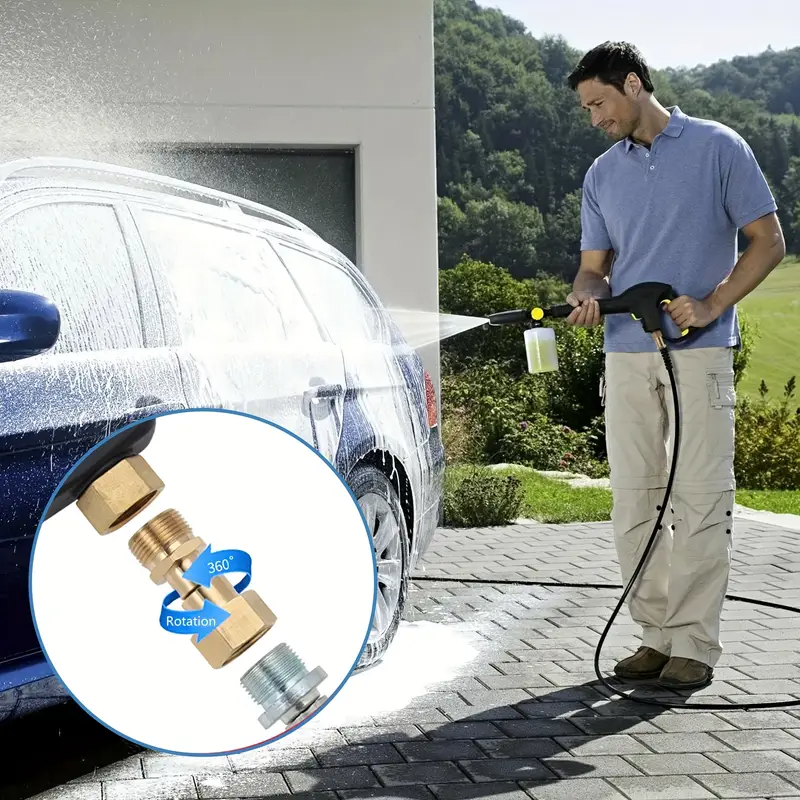 Accesorio giratorio para lavadora a presión M22-14mm 5000 PSI latón conexión rápida rotación de 360 grados para lavadoras eléctricas