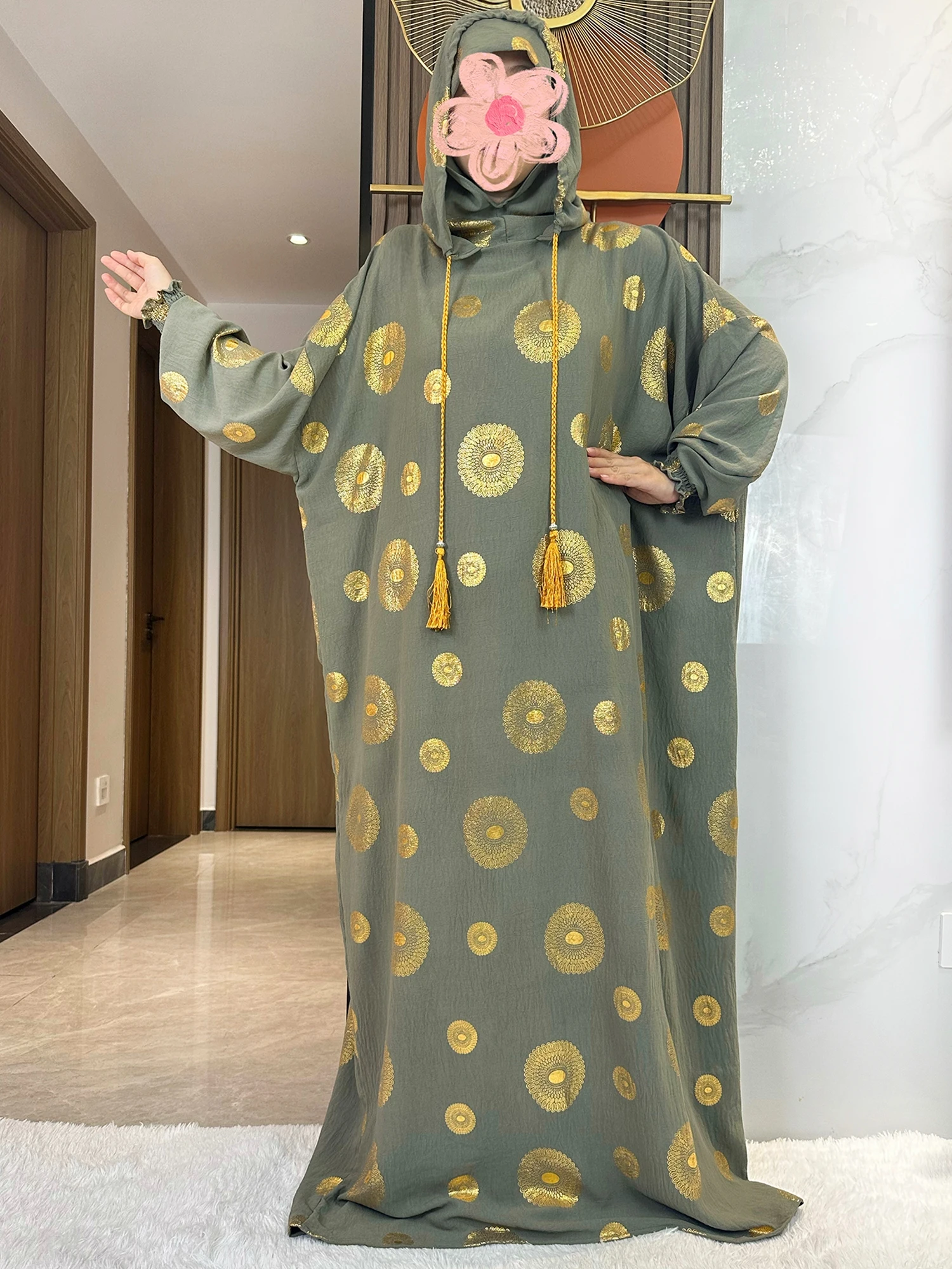 イスラム教徒の女性のための光沢のある綿のドレス,ラマダンのカフタン,アバヤ,ドバイ,七面鳥,イスラムの祈りの服,2つの帽子,新しい