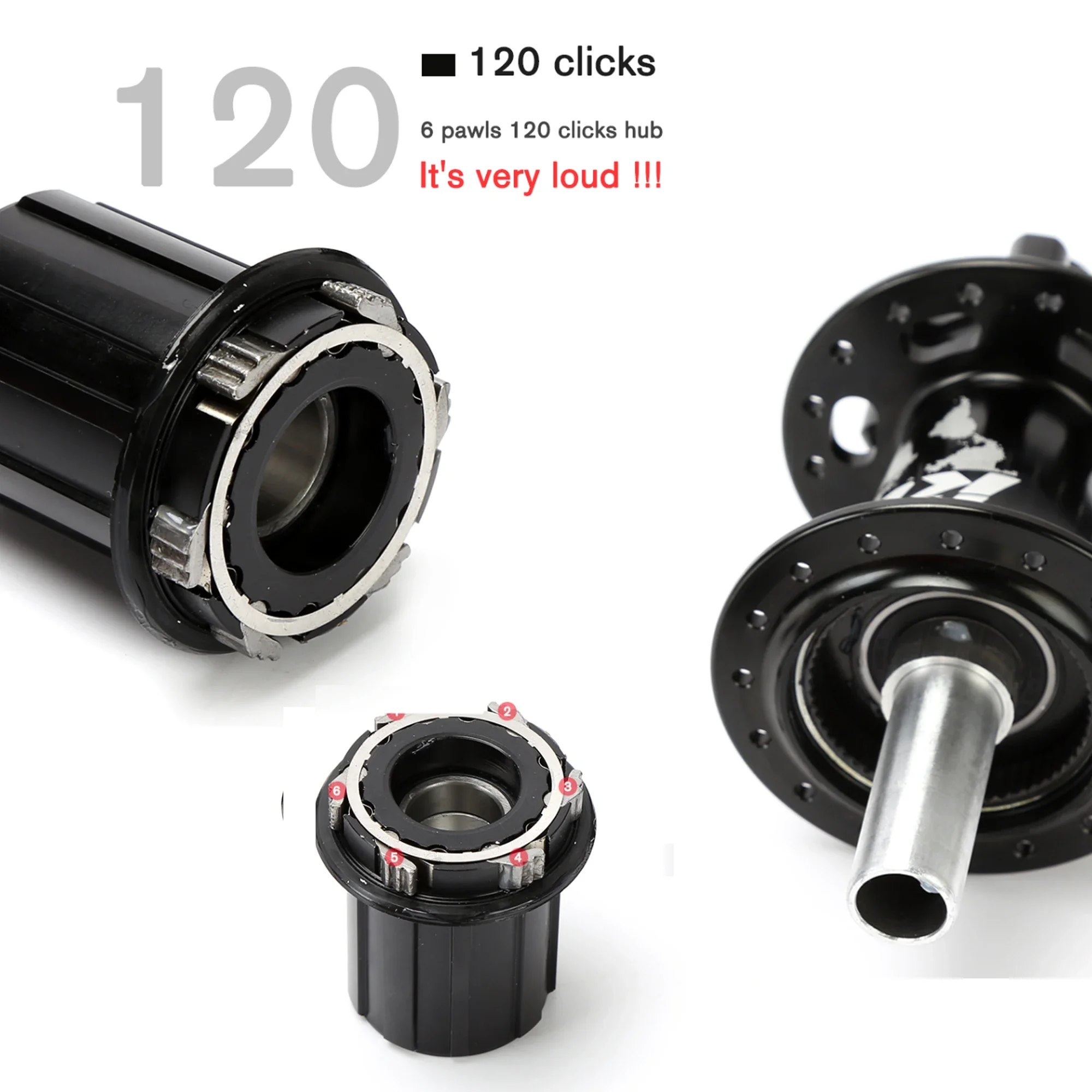 TANKE 120 Click Hub 6 แบริ่งMTB Mountain Bike Hubด้านหน้าด้านหลังHG 28 32 36 หลุมเบรคจักรยานฮับ 8 9 10 11 12 ความเร็ว