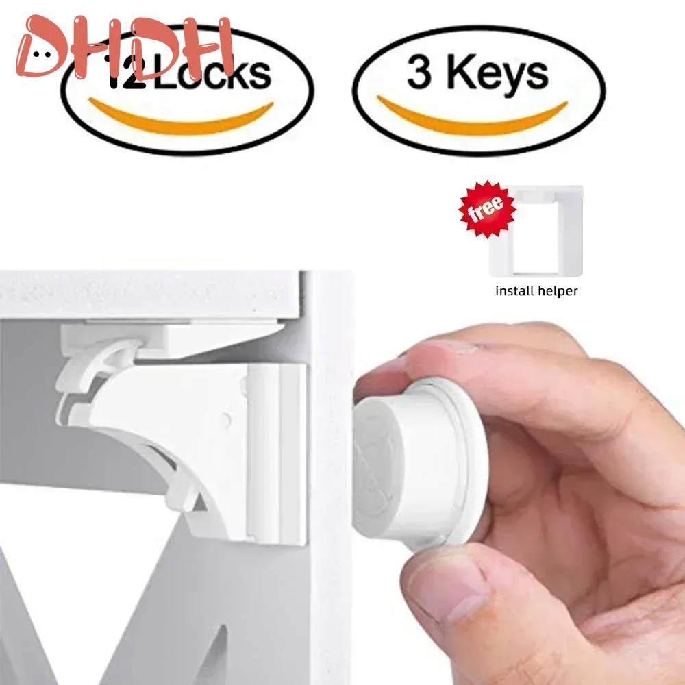 Serratura di sicurezza magnetica per bambini protezione per bambini chiusura invisibile del cassetto serratura dell'armadio limitatore di sicurezza per bambini