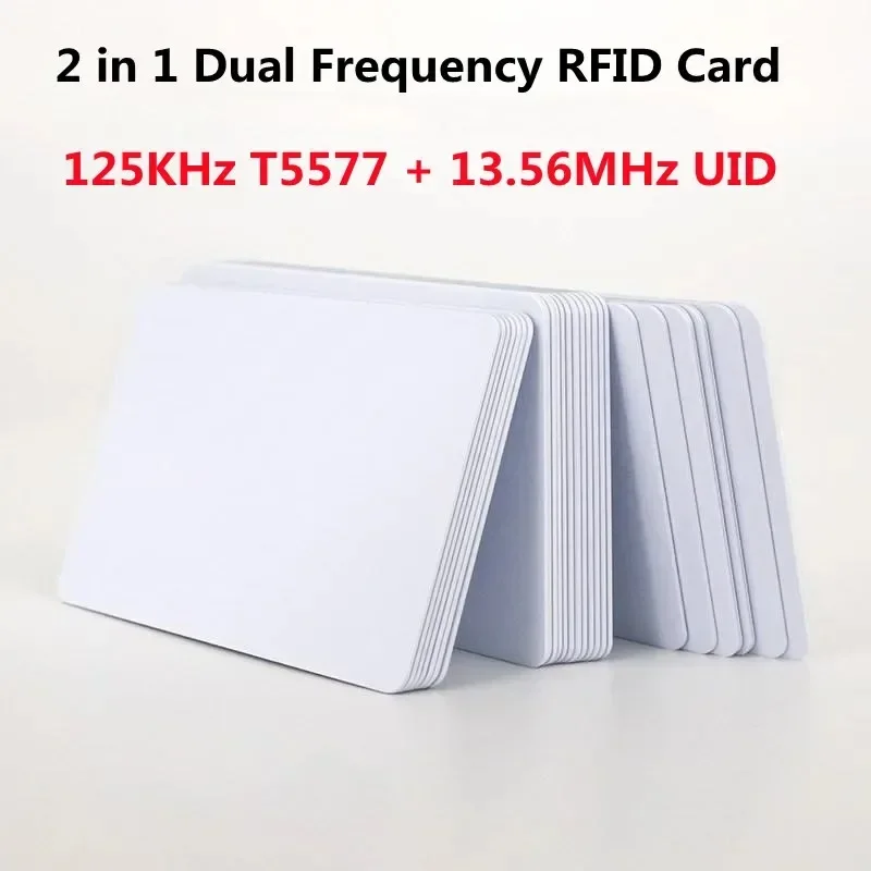 5YOA Dual Chip RFID Keyfob Rewritable IC UID Composite Card 125KHZ T5577 13.56MHZ EM4305+ Frequency Changeable 134KHZ