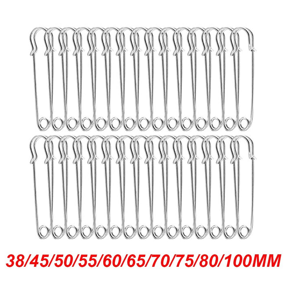 Edelstahl Näh werkzeuge Schmuck große Sicherheits nadel kleine Brosche Nadeln Sicherheits nadeln für 38/45/50/55/60/65/70/75/80/100mm