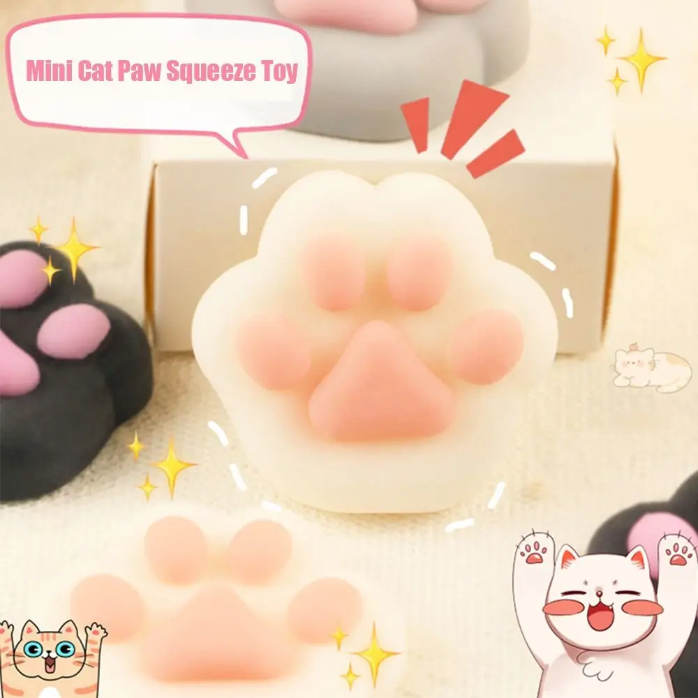 New Cartoon Kawaii Squeeze Toy Mini Cat Paw Slow Rebound Toy Novelty Soft Pinch Fidget Sensory Toy Children Decompression Toys