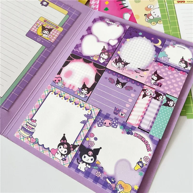 Kawaii Cartoon Hello Kitty Incolla nota adesiva Mymelody Cinnamoroll Carino Kuromi Notebook Studente Scuola di cancelleria per ufficio