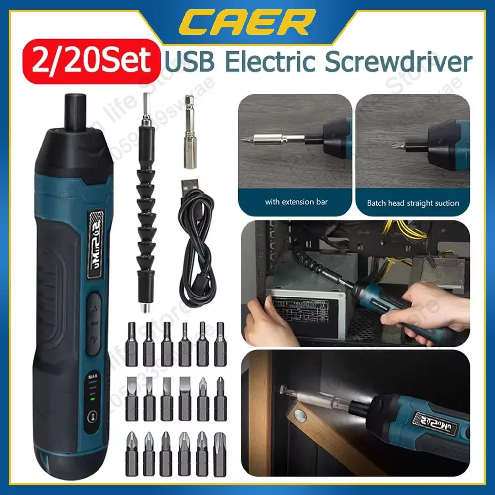 Mini destornillador eléctrico inalámbrico, juego de brocas eléctricas recargables de 1300mah, Kit de herramientas de reparación de torsión de desmontaje para el hogar de 3,6 V