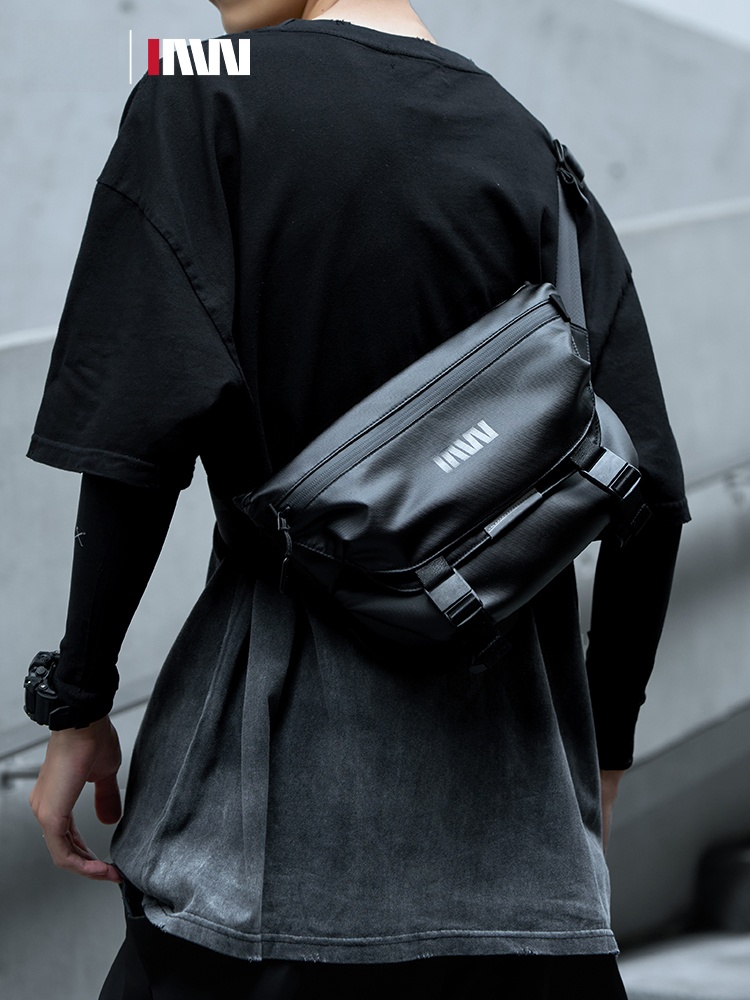 Septwolves メンズ クロスボディバッグ ストリート トレンド シングルショルダーバッグ 自転車メッセンジャーバッグ カジュアル ピュアカラー ジッパー開閉