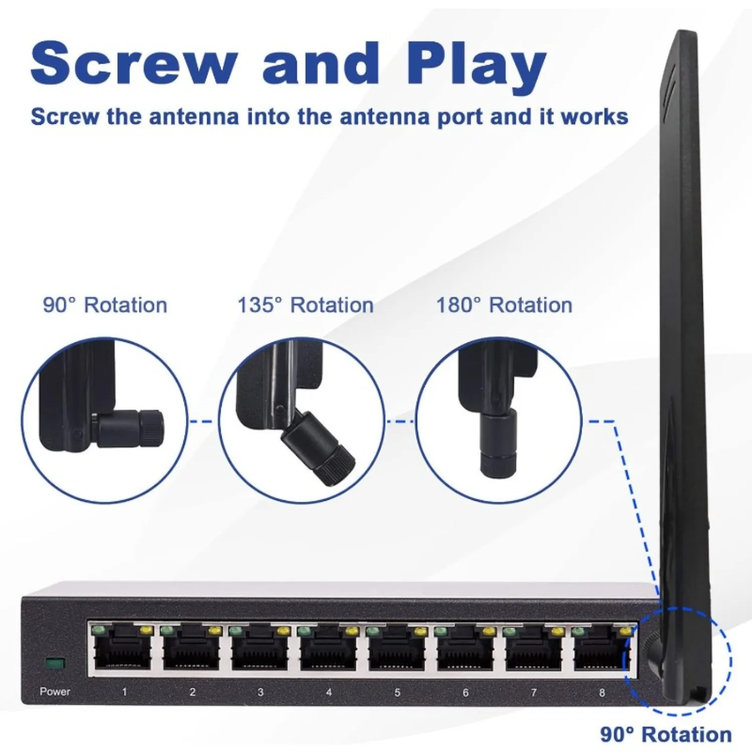 Antena plegable omnidireccional de alta ganancia, 18dBi, 433MHz, conector macho SMA para Sensor inalámbrico, módem enrutador de red