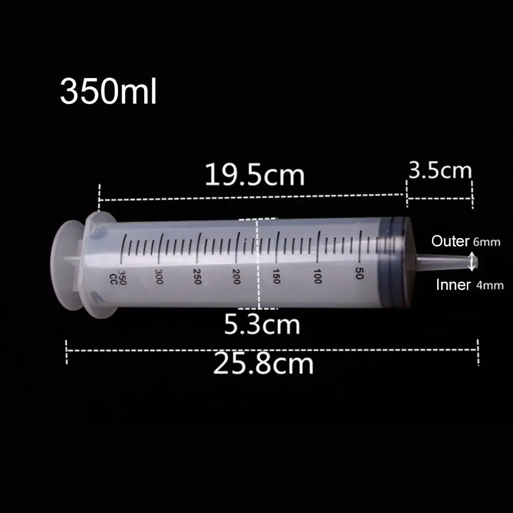 150 ml-500 ml ขนาดใหญ่ความจุเข็มฉีดยาเข็มฉีดยาปั๊มนํากลับมาใช้ใหม่วัด 1.3 m หลอด Feeding Ink Big Syringe Hydroponics Nutrient