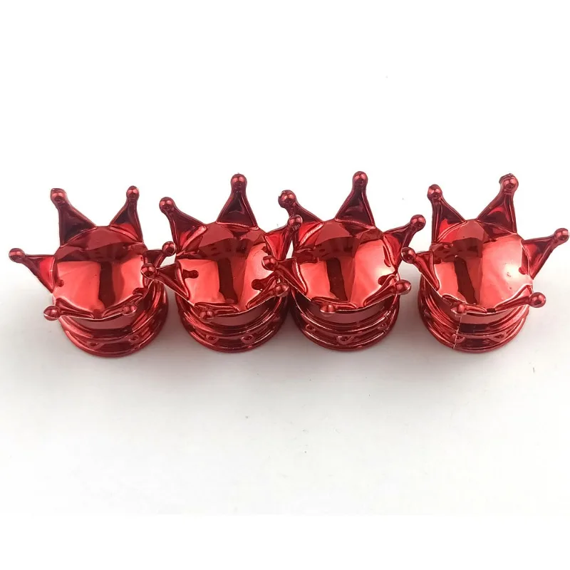 4PCS Car Tire Modification Jewelry Crown Air Nozzle Cover Plastic Electroplated Copper Core Crown Valve Cap Bicycle Accessories