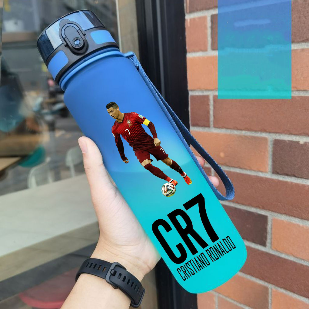 Cristiano Ronaldo botella de agua deportiva a prueba de fugas taza de plástico colorida beber viajes al aire libre gimnasio portátil jarras de Fitness regalo
