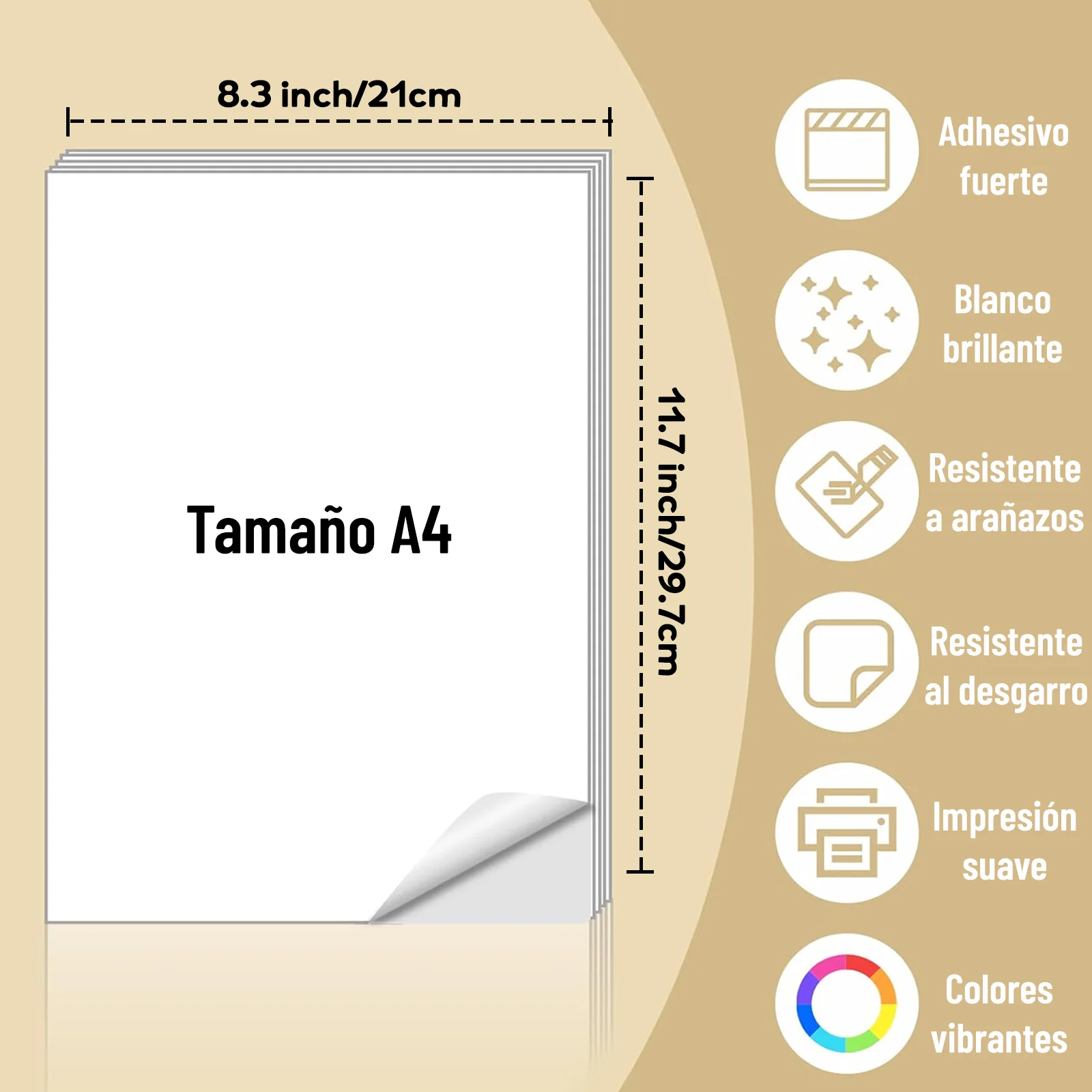 กระดาษสติกเกอร์ไวนิลพรีเมี่ยม A4 สีขาวมันวาว 10-40 แผ่นกันน้ําทนต่อการฉีกขาดสําหรับเครื่องพิมพ์อิงค์เจ็ทและเลเซอร์