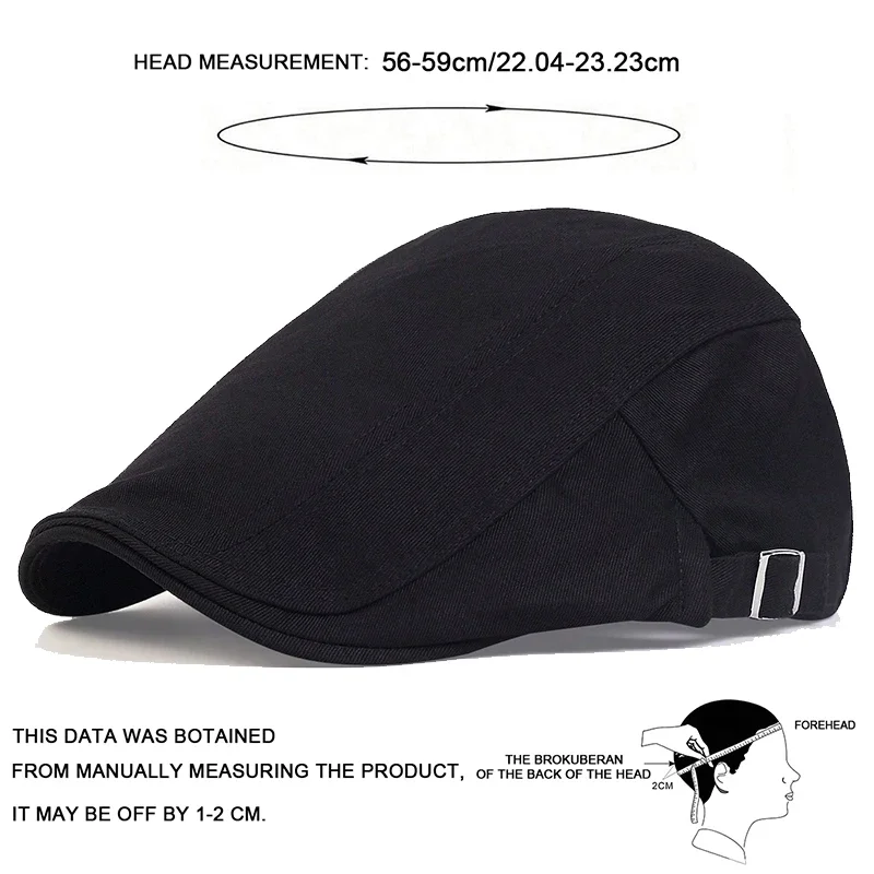 Men Light Board Solid Color Berets Newsboy Caps Hip Hop British Painters Hats Spring and Summer Adjustable Flat Cap