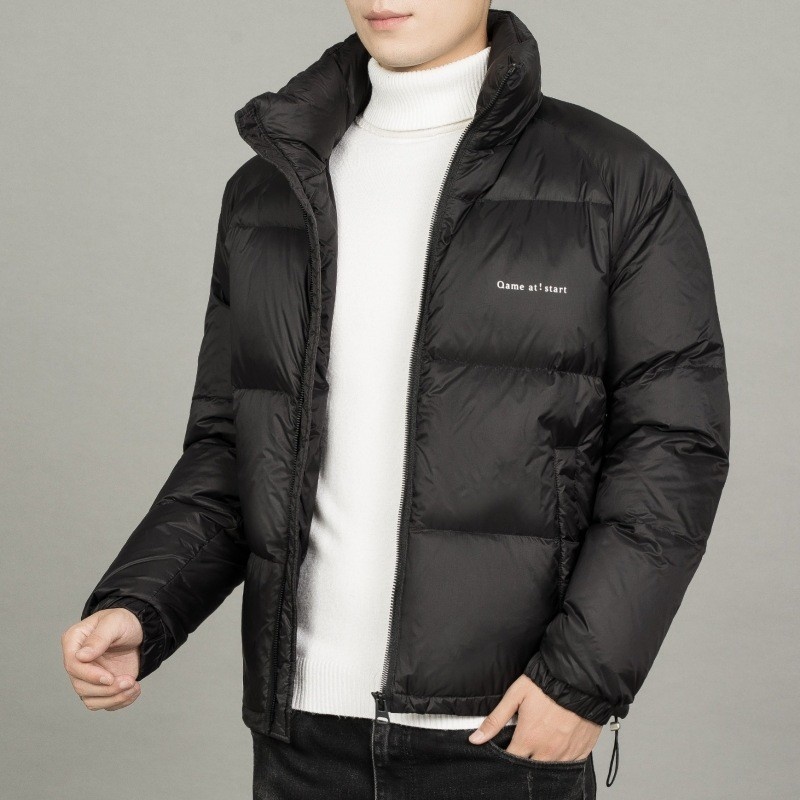 Autumn Winter New Men's Stand Collar Light Down Jacket Korean Fashion Oversize Warm Thick Coat White Orange Green Black