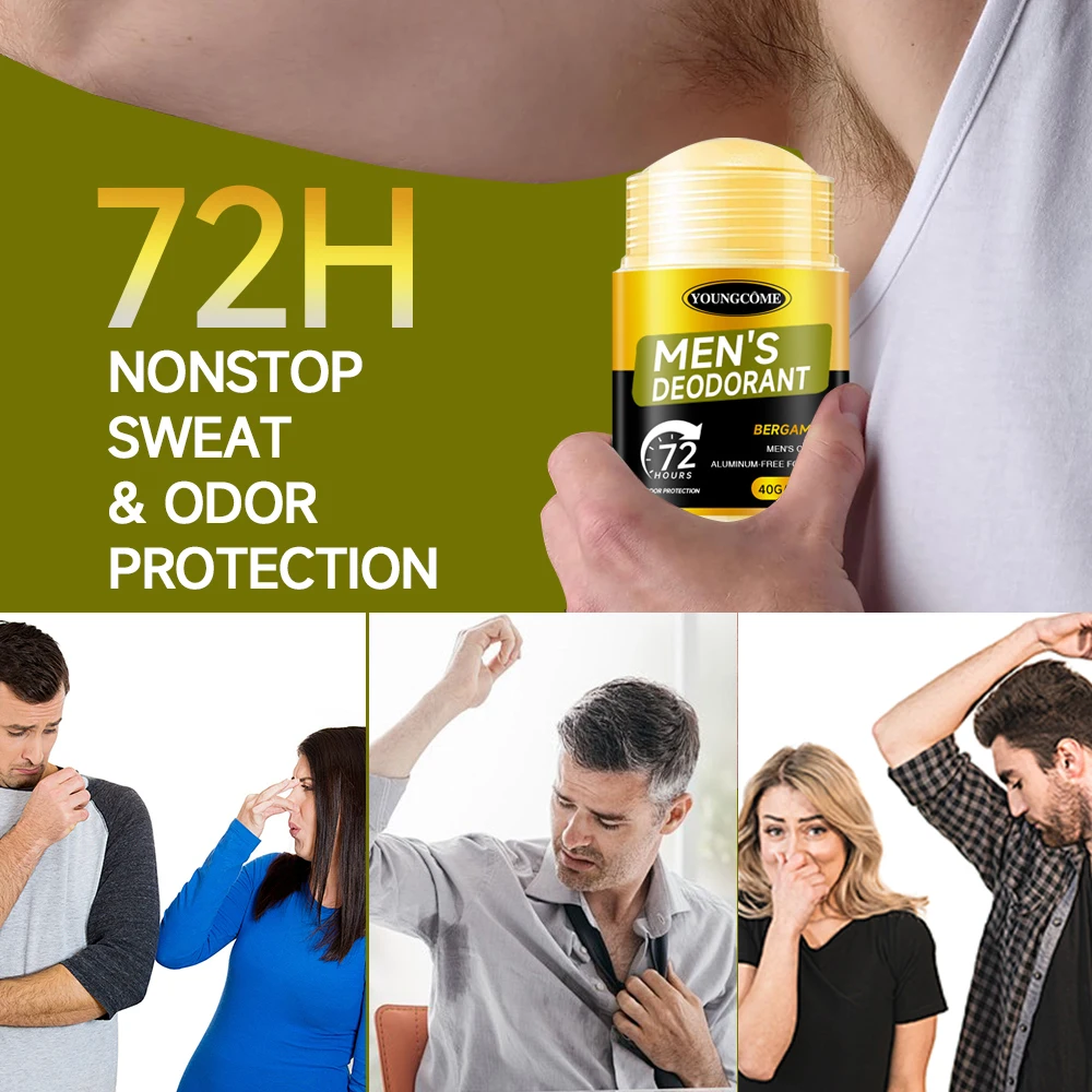 Men Sandalwood Deodorant Stick Anti Sweating Keep Drying Lasting Fragrance Remove Armpit Odor Underarm Refresh Sticks 1/2/4set
