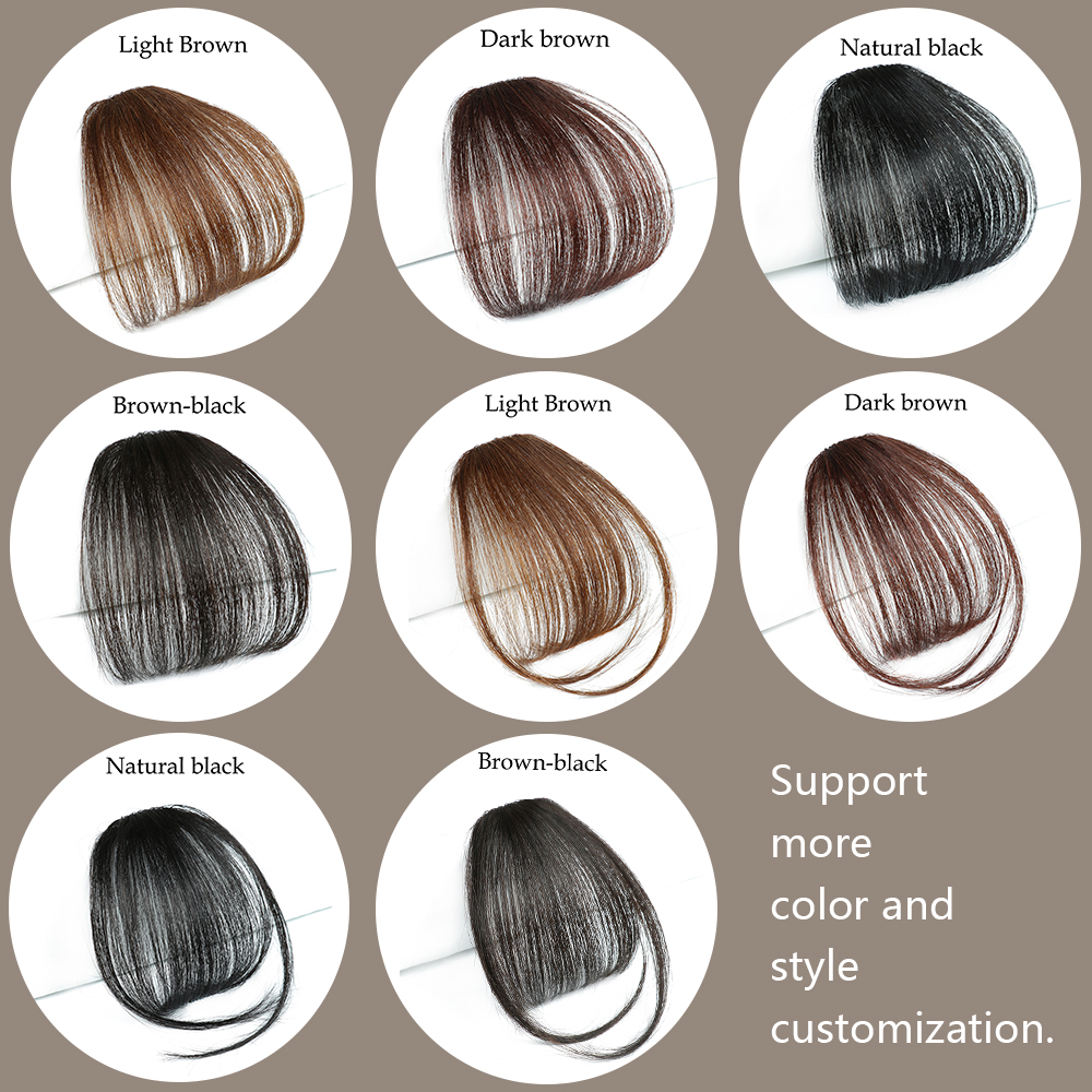 ปลอม Air Bangs เครื่องมือจัดแต่งทรงผมผมคลิปในส่วนขยายผมสังเคราะห์ปลอม Fringe ธรรมชาติ Hairpiece ปลอมผู้หญิงคลิป Bangs