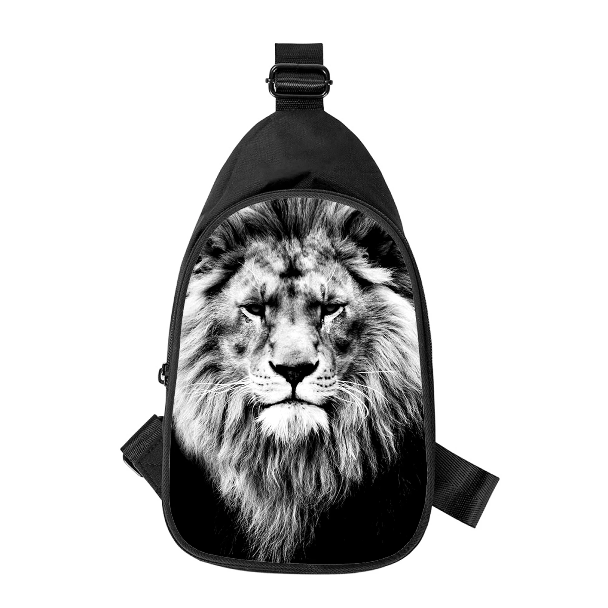 Wilde Illustration Löwe 3d neue Männer Kreuz Brusttasche diagonal Frauen Umhängetasche Ehemann Schule Taille Pack männliche Brust Pack