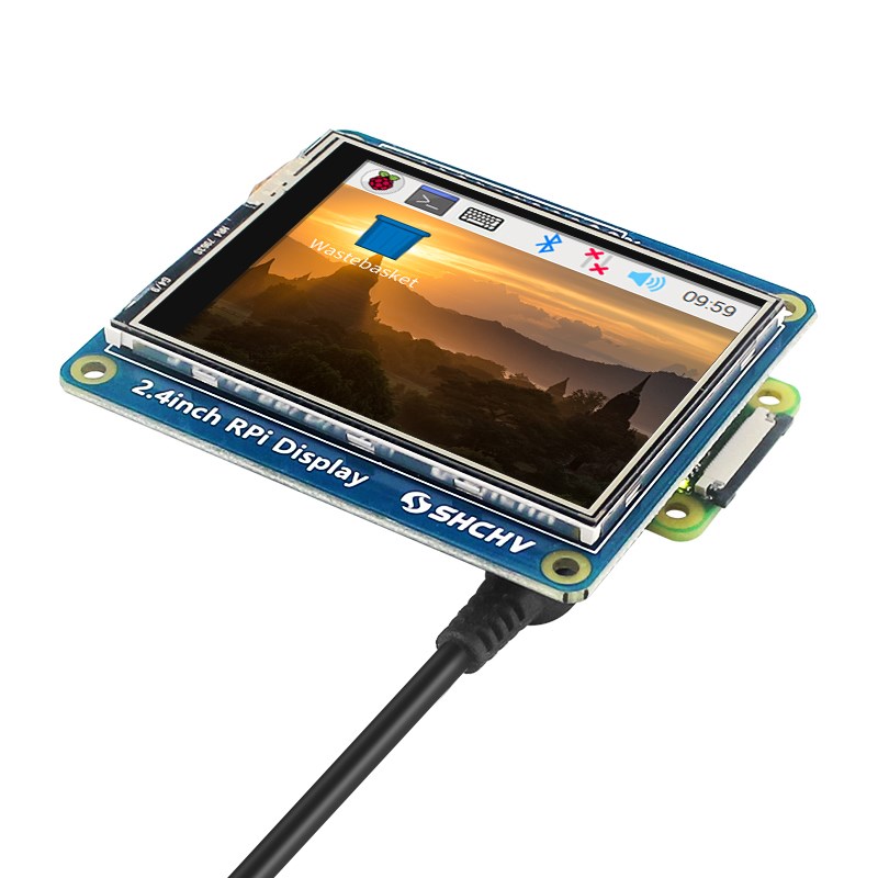SHCHV-pantalla táctil de 2,4 pulgadas para Raspberry Pi Zero 2 W 320x240 SPI, interfaz TFT para Pi 4B 3B + 3B 3A +