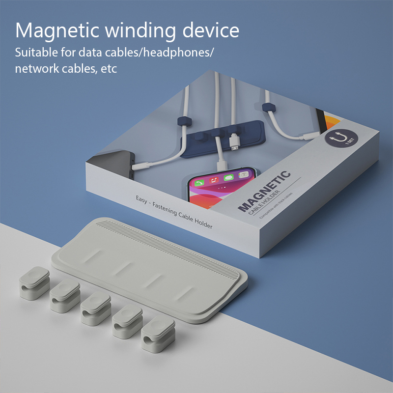 Organizador de fio de cabo de mouse magnético, clipe de cabo de mesa, protetor, enrolador de linha, plugue fixo, suporte de linha de carregamento usb, ímã