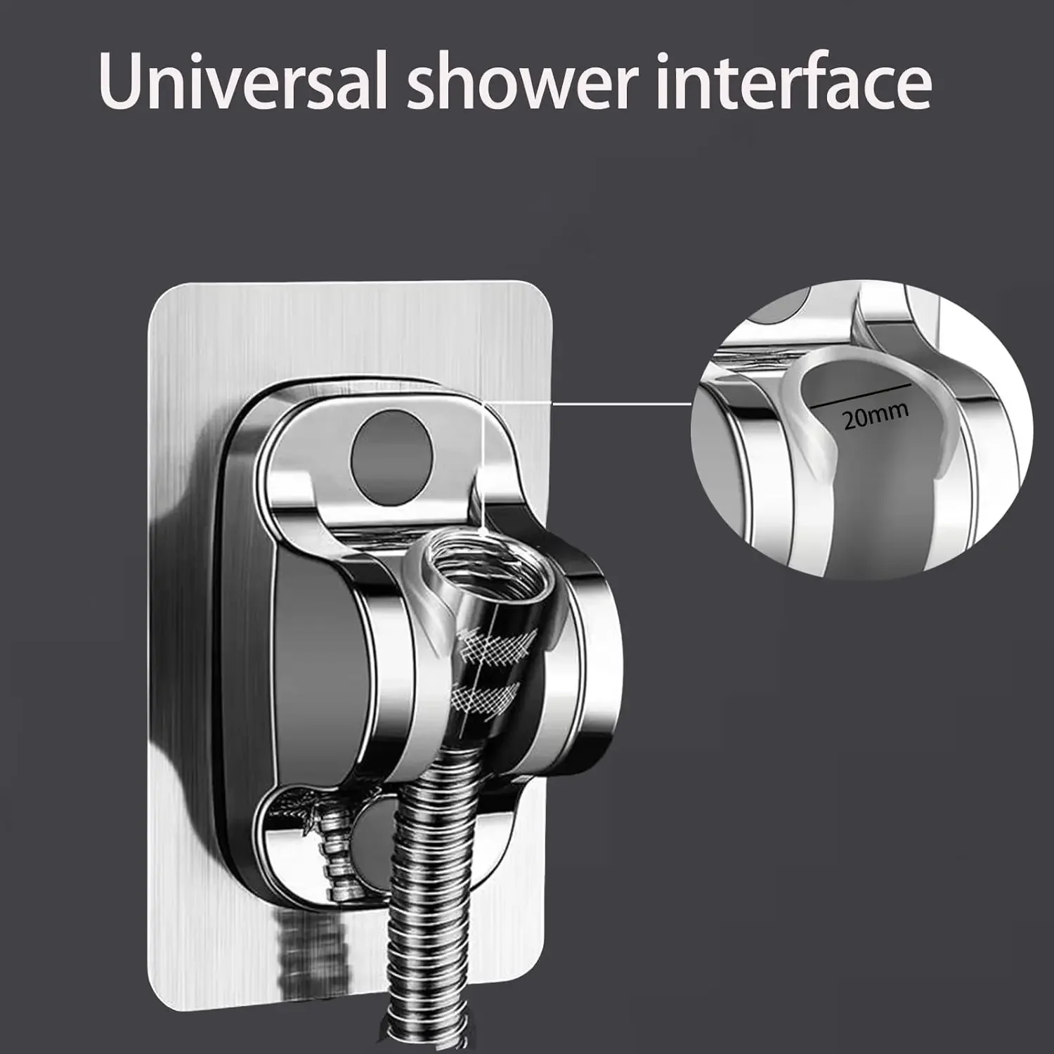 Soporte para cabezal de ducha adhesivo fuerte, montaje en pared, ABS, impermeable, ajustable, Base de fácil instalación, 1 ud.