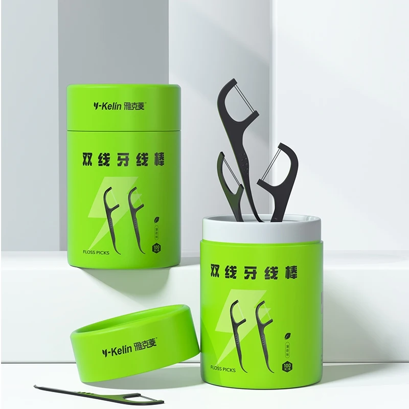 Dental Floss Double Household Ultra-Fine Bucket Household Cleaning Thread Flat Thread Toothpick Thread Tooth Picking Tool