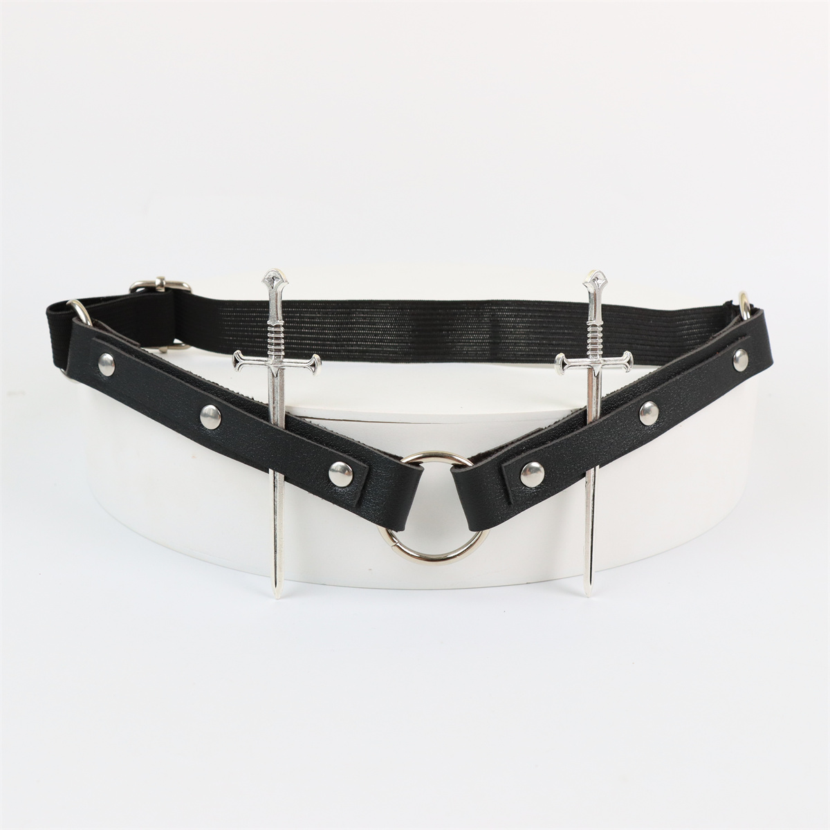 여성용 PU 가죽 고딕 다리 반지, 펑크 스타일 가터 코스프레 의류 검 액세서리, 하라주쿠 스타일 다리 스트랩