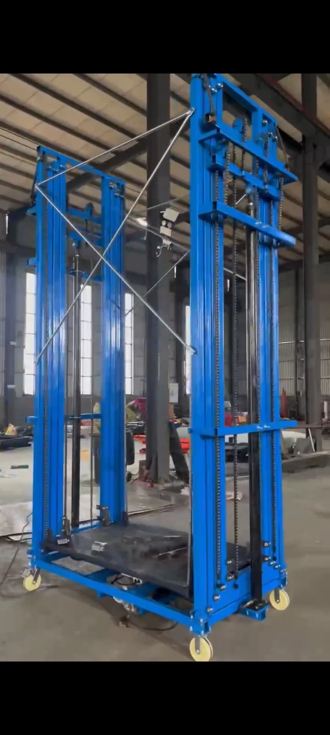 4 m, 6 m, 8 m Hub, 1000 kg, hydraulisches elektrisches Gerüst, mobile Materialhebebühne mit Fernbedienung, CE-Zertifizierung