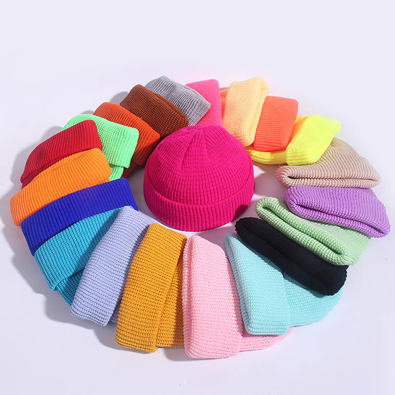 Berretti invernali caldi Donna Uomo Cappelli lavorati a maglia Ragazzi Ragazze Skullies Cappello Tinta unita Unisex Autunno SkullCap Cappello hip-hop elastico casual