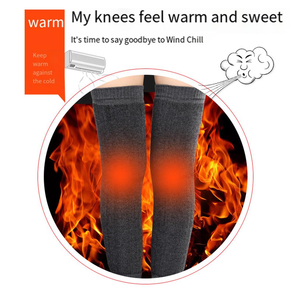 Winter Warme Kneepad Samt Futter Frauen Lange Socken Dicke Wolle Bein Wärmer Thermische Fuß Abdeckung Einfarbig Mädchen Gestrickte Strümpfe