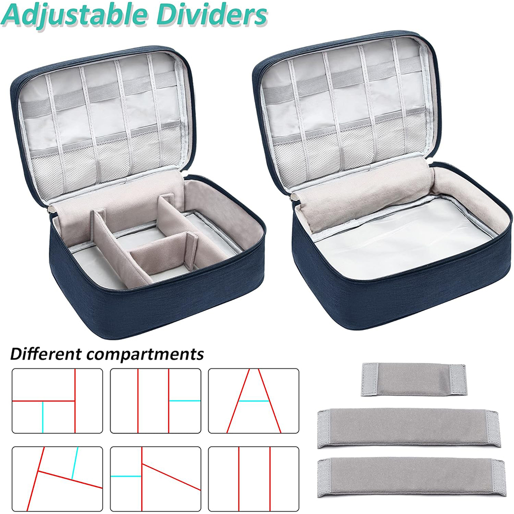 Travel Electronic Digital Storage Bag, Multifunctional High-capacity Earphones, Data Cable Protective Case, Dust Bag-A-TAN