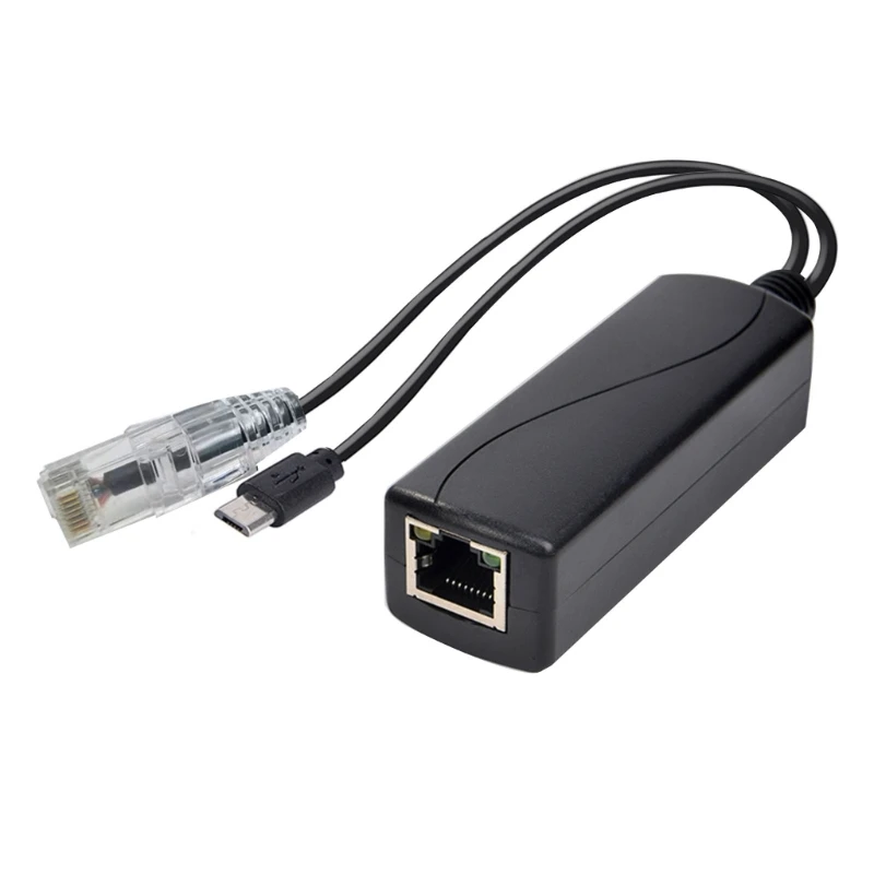 Divisor Gigabit PoE de 1000m, 48V A 5V, 2,4 A, TYPE-C/DC5521/enchufe de alimentación Micro USB, divisor de amplia aplicación