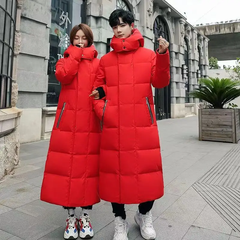 2023ฤดูหนาวเย็นลงเสื้อ-30องศาคุณภาพสูงผู้ชายผู้หญิงX-LongฤดูหนาวWarmแฟชั่นแบรนด์สีแดงParkas S-5XL