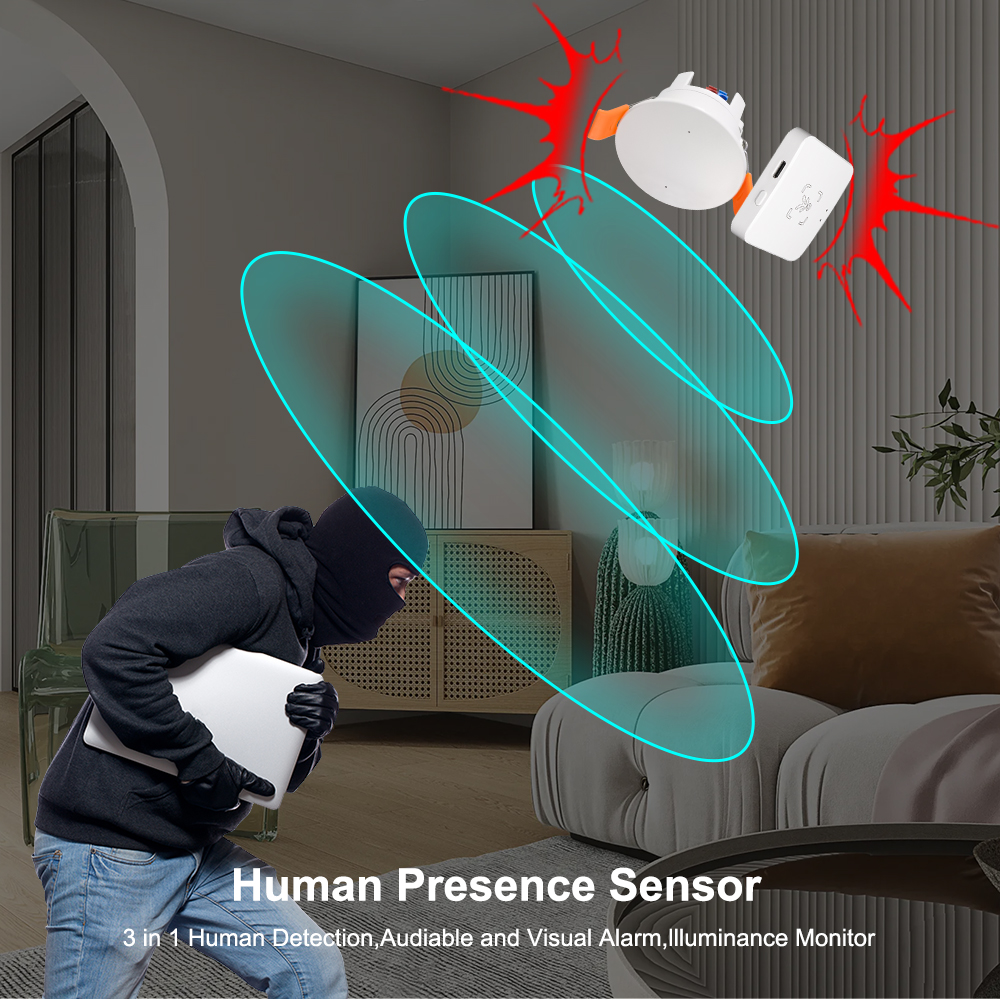 Tuya Zigbee Human Presence Sensor Ceiling Wall Mount Millimeter Wave Radar Wifi PIR Luminance Distance Detector For Smart Home