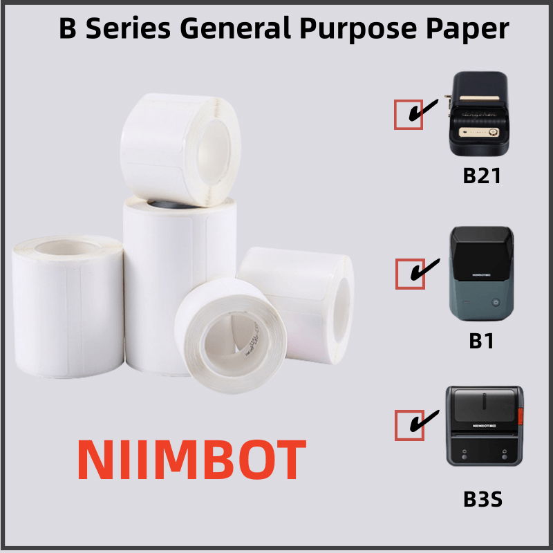 NIIMBOT B21/B1/B3S กระดาษสติ๊กเกอร์ฉลากความร้อนสีขาวพิมพ์ได้ 20-50มม