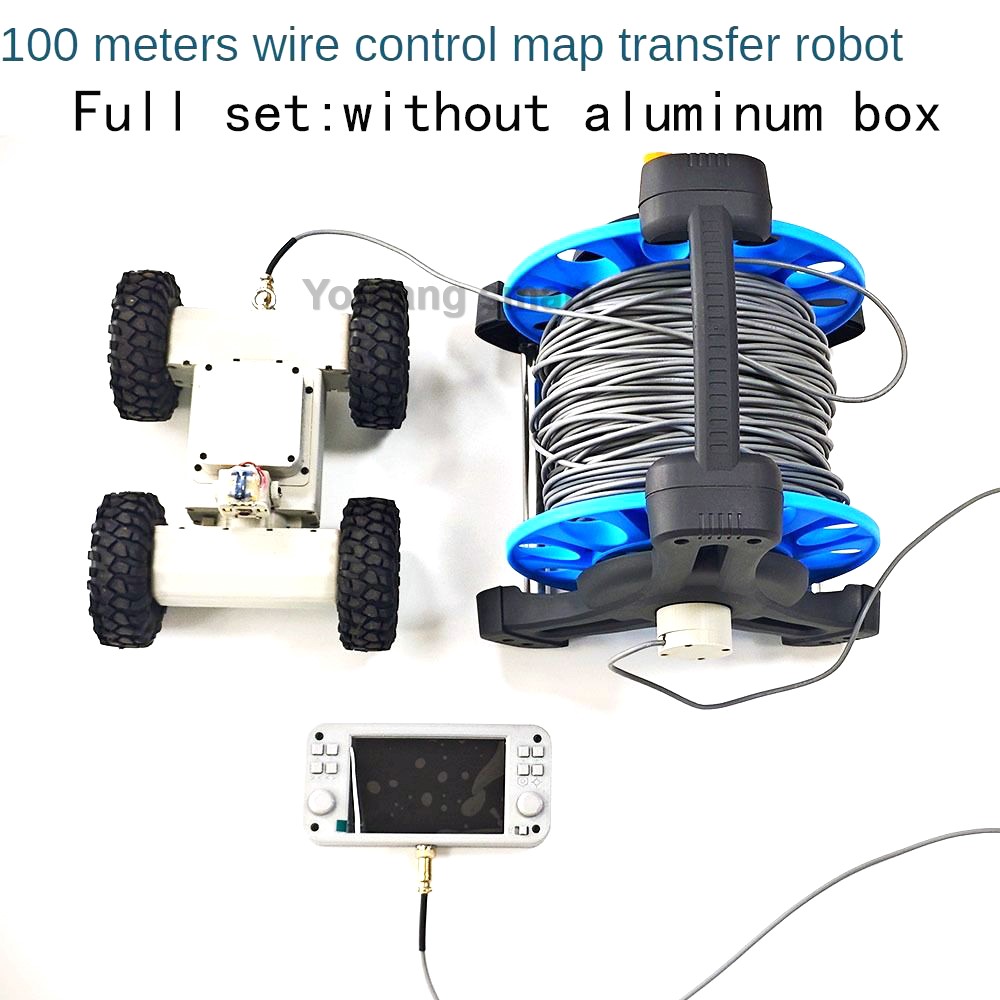 4WD Roboter Auto Gewinde Pipeline Roboter Decken loch Aufklärungs fahrzeug Video 100m Kabel Getriebe RC Tank mit Griff
