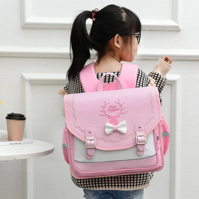 Mochilas escolares, mochila ortopédica para niñas, bonita mochila escolar impermeable para adolescentes, bolsa de libros con tapa, Mochilas infantiles para estudiantes de grado 1-3