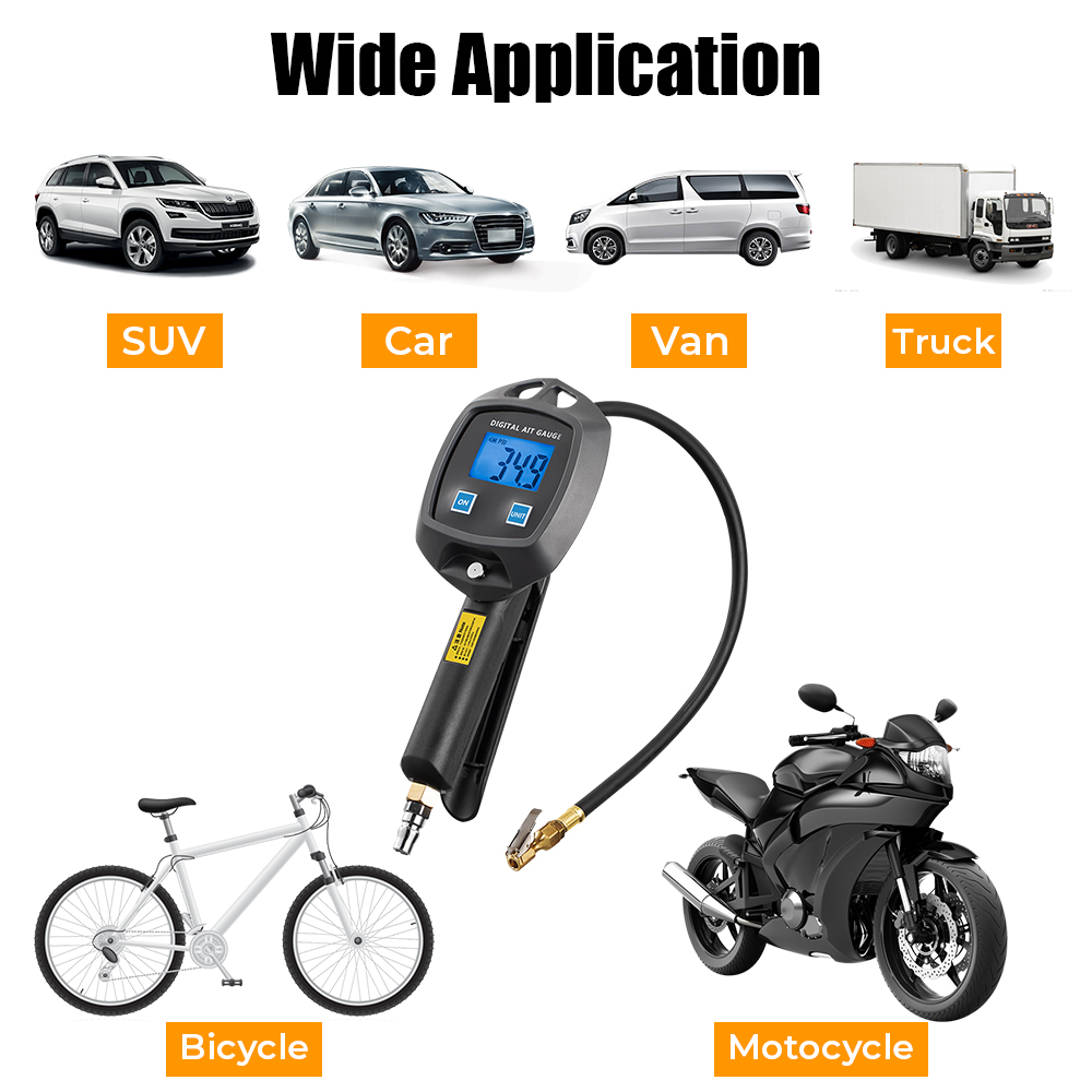 Medidor de presión de neumáticos con pantalla Digital, accesorios para automóviles, monitoreo de alta precisión, pistola de inflado, Manómetro Universal para neumáticos de coche