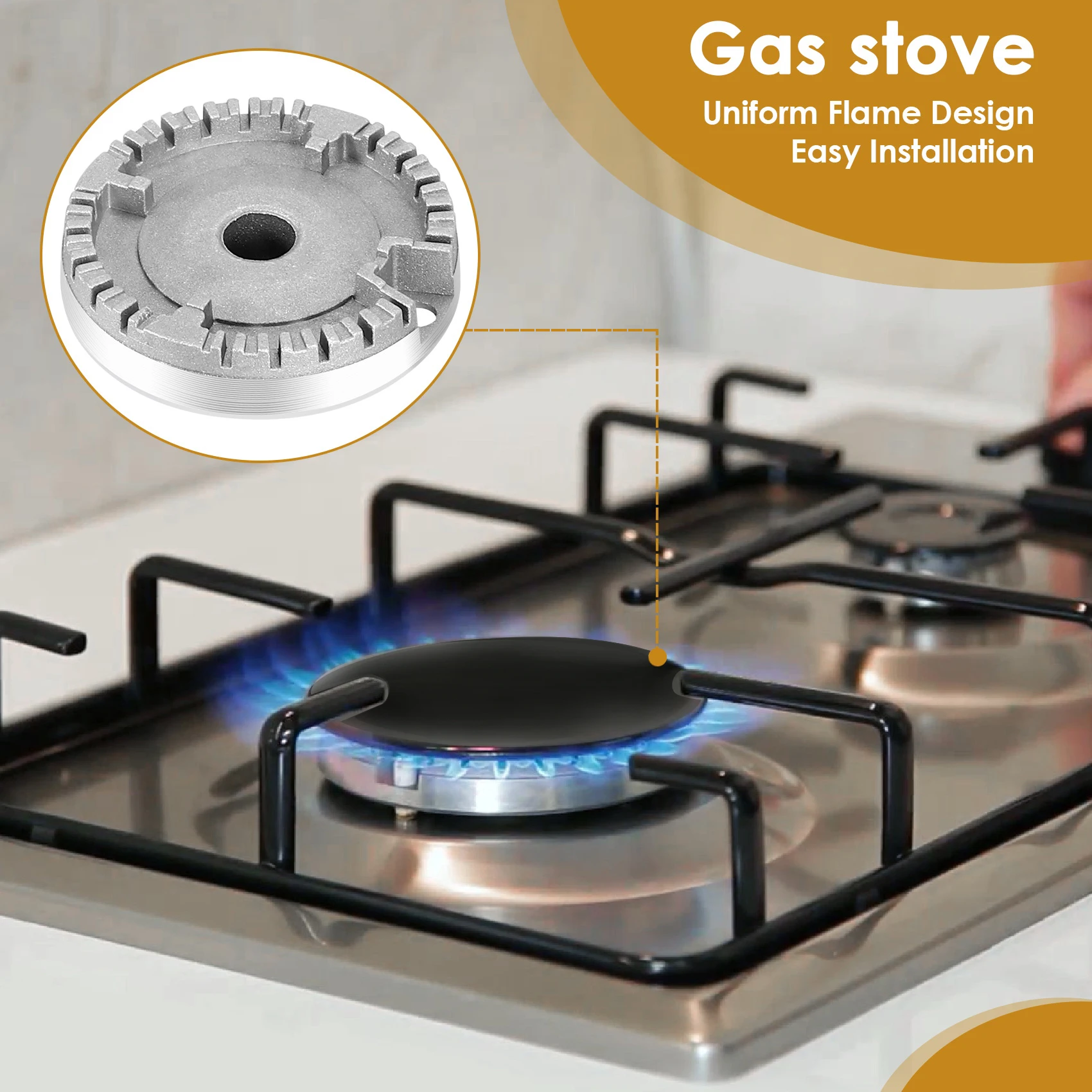 Newest Cooker Hat Set Stove Lid Upgraded, Oven Gas Hob Burner Crown Flame Cap, Gas Burner Flame Cap Fits Most Gas Stove Burners