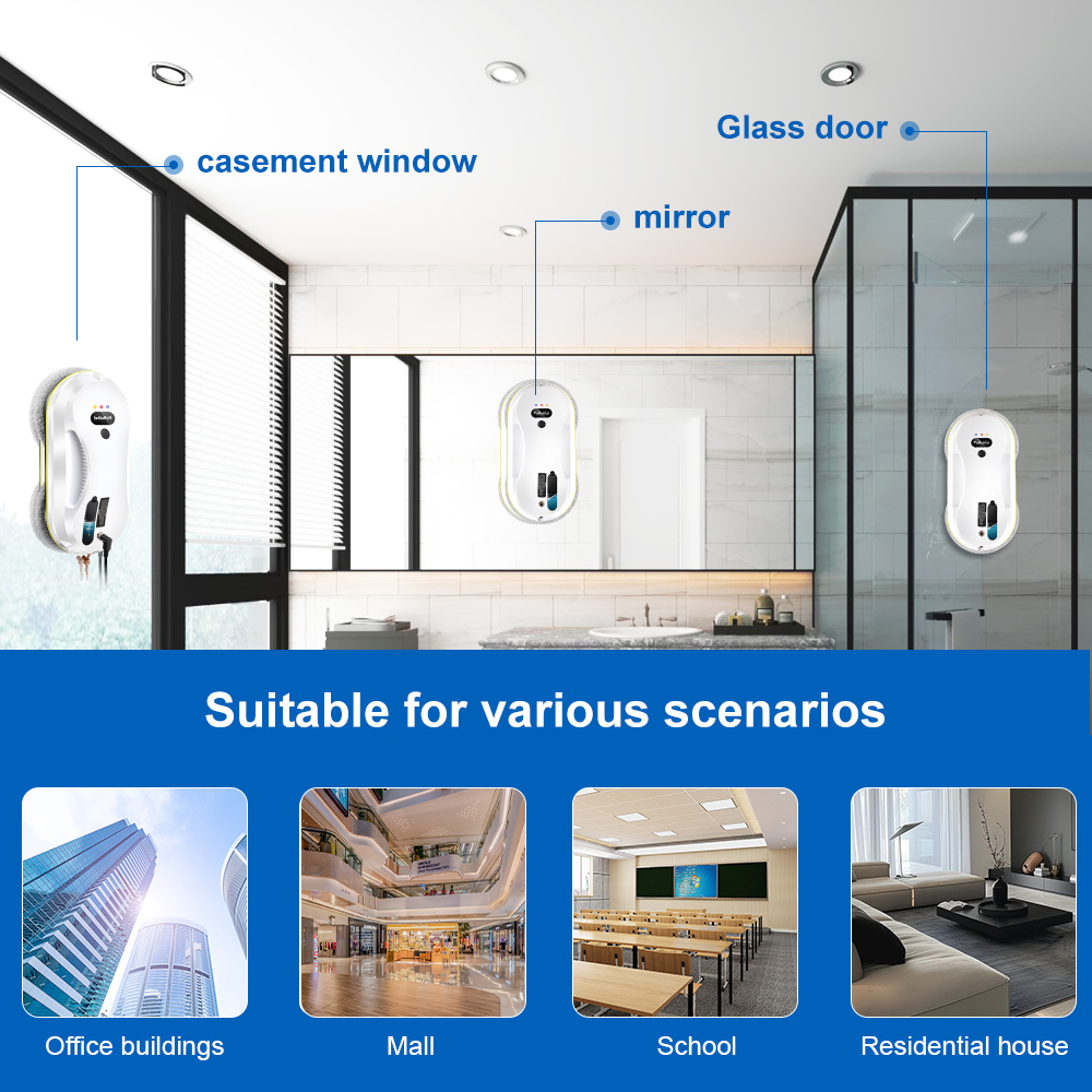 Household window automatic water spray cleaning robot vacuum cleaner remote control electric window wiper household glass wiper