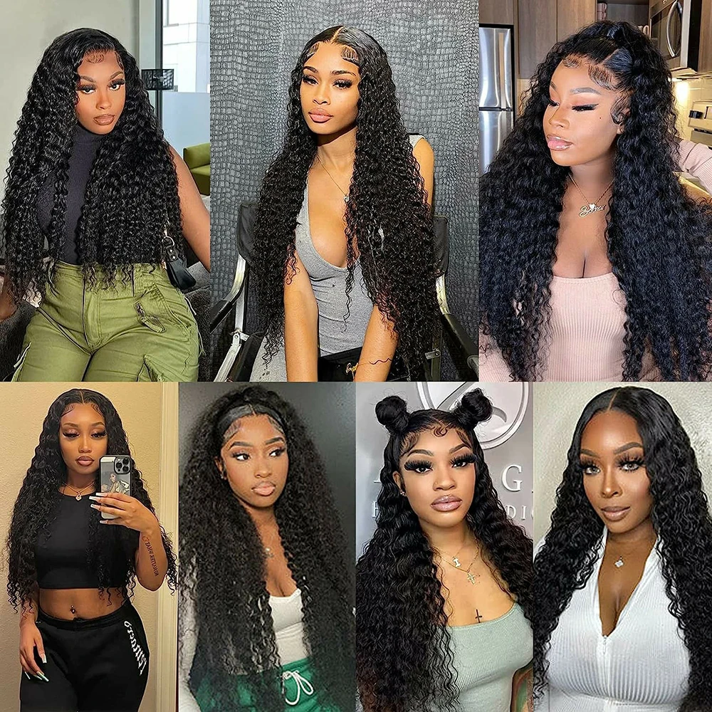 Deep Wave ลูกไม้ด้านหน้าผมมนุษย์ Wigs ความหนาแน่น 180% 13x6 ลูกไม้ด้านหน้าวิกผม 100% ผมมนุษย์ Deep Wave วิกผมลูกไม้ด้านหน้า Pre Plucked