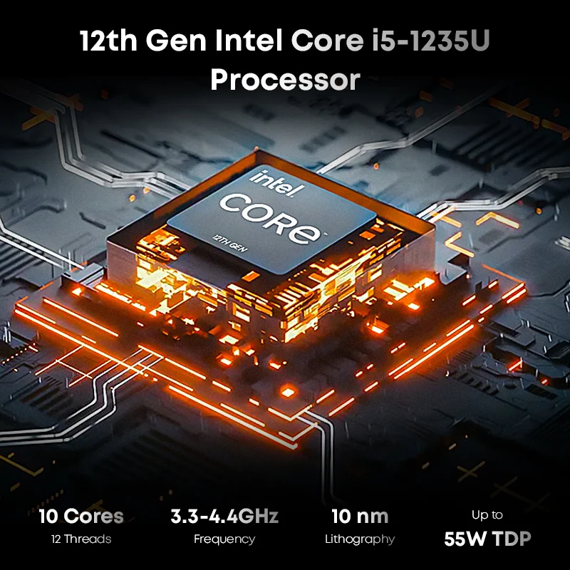 Ноутбук CHUWI CoreBook XPro Core i5-1235U/12450H, 10/8 ядер, игровой ноутбук, 15,6-дюймовый FHD-экран, 16 ГБ ОЗУ, 512 ГБ SSD, металлический корпус, ноутбук