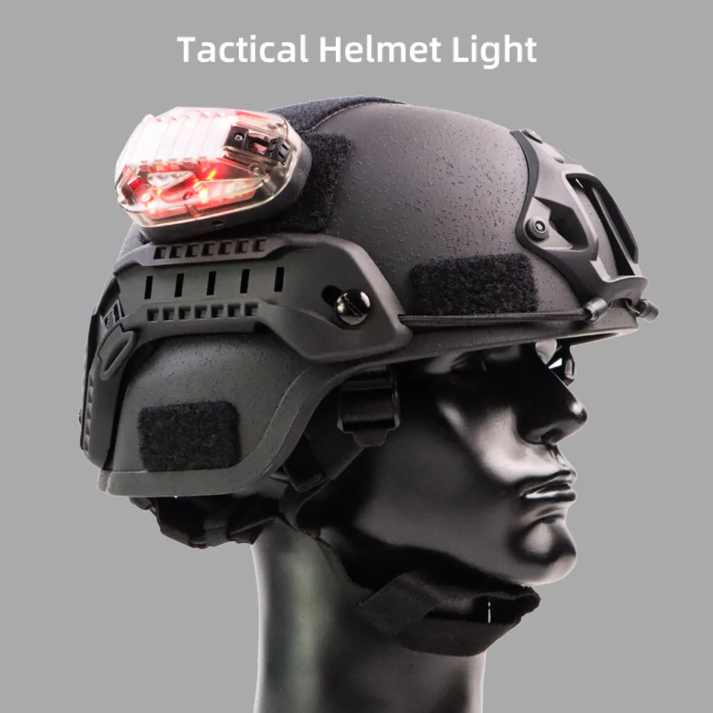 BOOIU-LED Luz de sinal do capacete tático, lanterna para esporte ao ar livre, estroboscópio IR, luz de sinal para sobrevivência, IFF