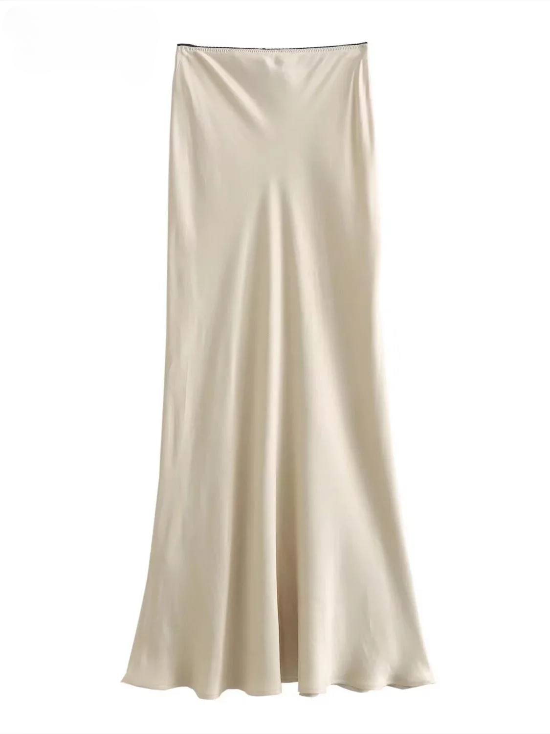 ASDS Vrouwen Mode 2024 Lente Nieuwe Satijnen Textuur Boog Decoratie Vintage Chic Vrouwelijke Hoge Taille H Lijn Lange Rokken Mujer