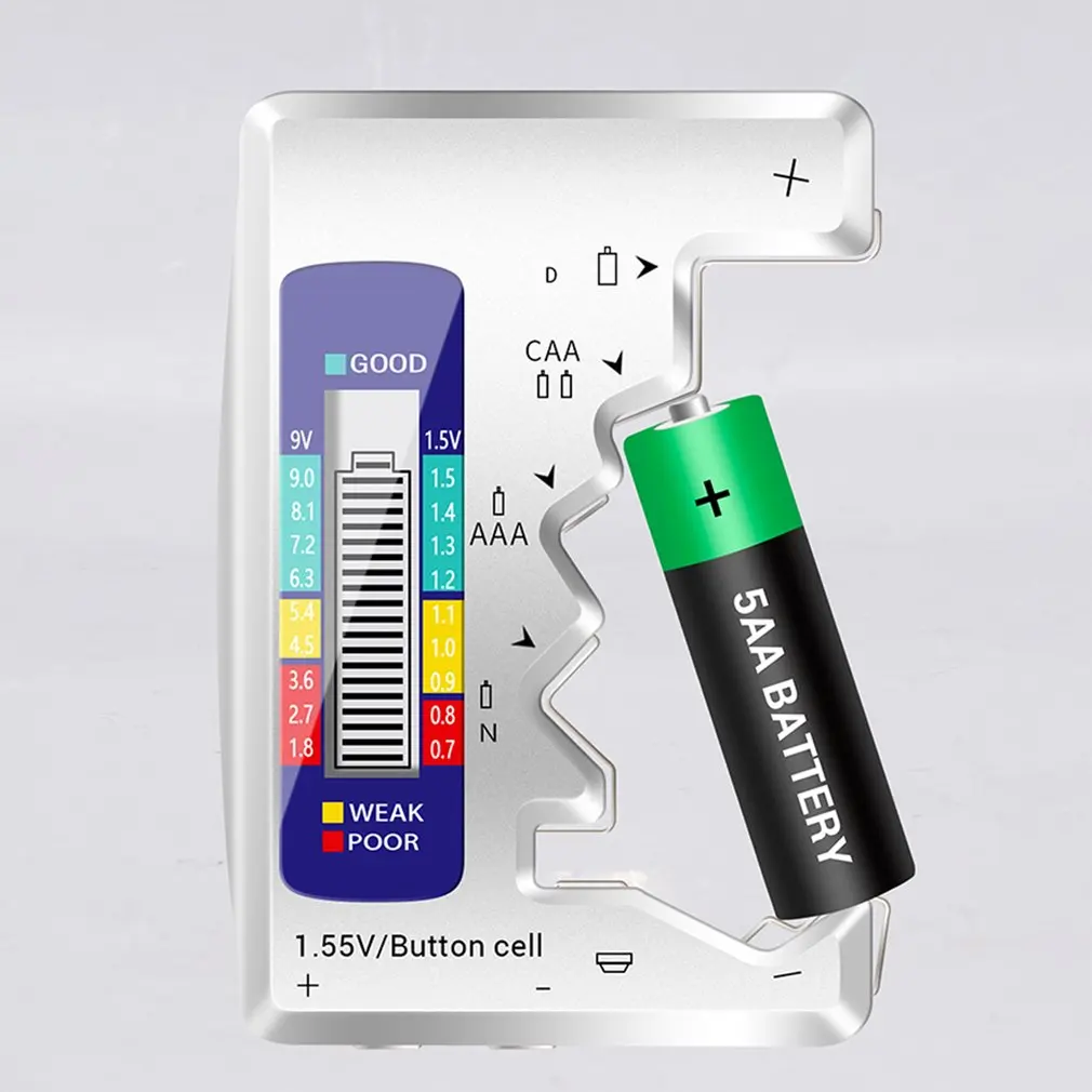 Professional เครื่องทดสอบแบตเตอรี่ดิจิตอลจอแสดงผล LCD 9V 1.5V แบตเตอรี่เซลล์ปุ่มตรวจสอบความจุเครื่องตรวจจับ Capacitance เครื่องมือวินิจฉัย