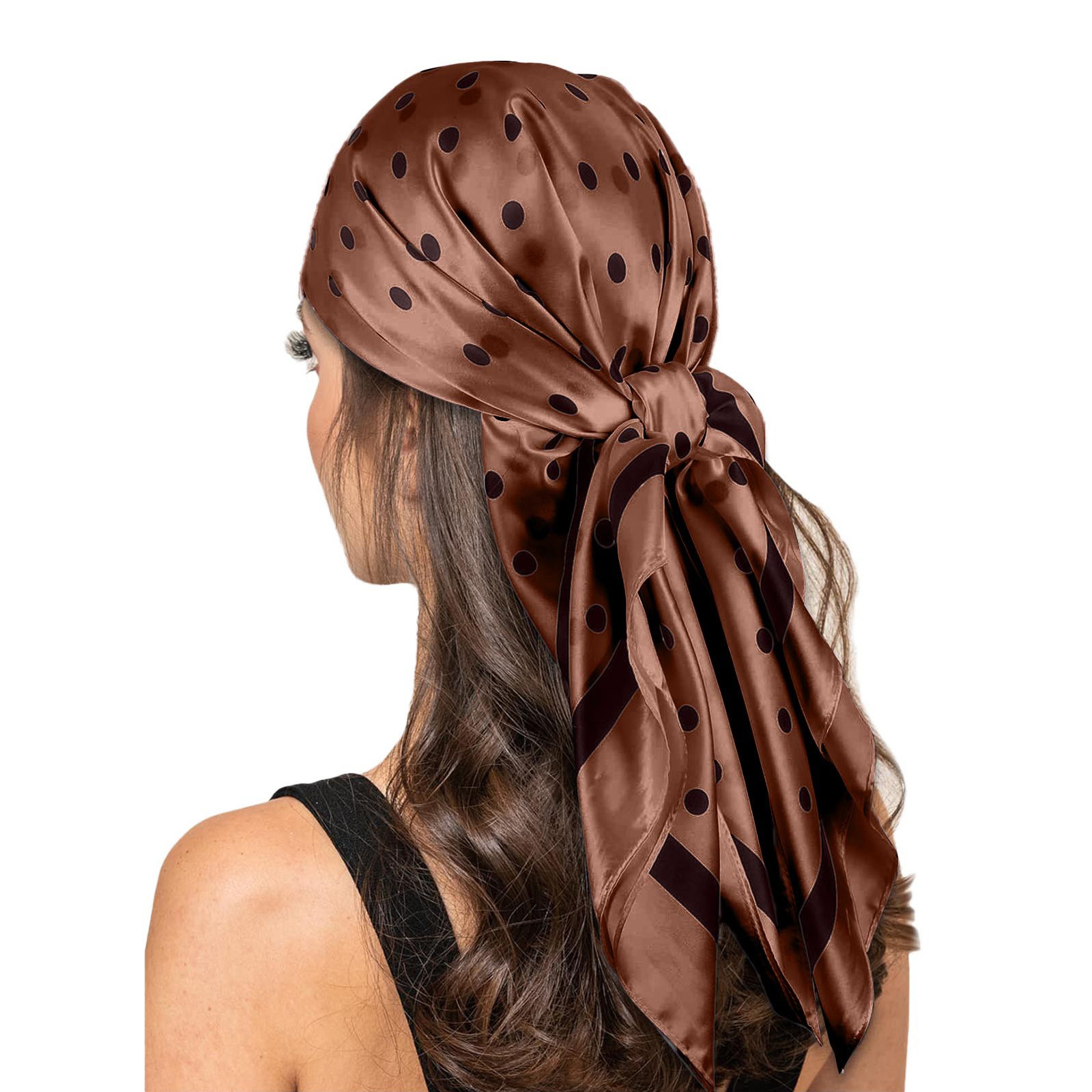 Женский шейный платок с цветочным принтом, 90x90 см