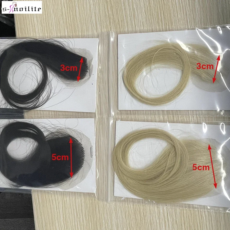 S-noilite 8 นิ้วลูกไม้ผม Patch ผม Toppers มือ SINGLE Knot มนุษย์ธรรมชาติเปลี่ยนที่มองไม่เห็นบาง Hairpiece EXTENSION