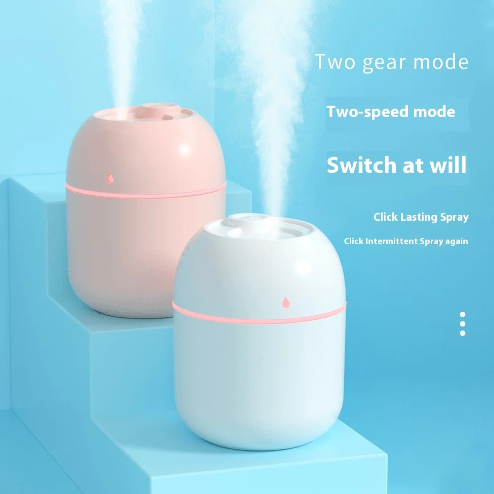 เครื่องเพิ่มความชื้นในอากาศขนาดเล็กติดรถยนต์ รูปไข่อีสเตอร์หยดน้ำ  USB สีสันสดใส สำหรับบ้าน ตั้งโต๊ะ เงียบ พร้อมไฟกลางคืน LED