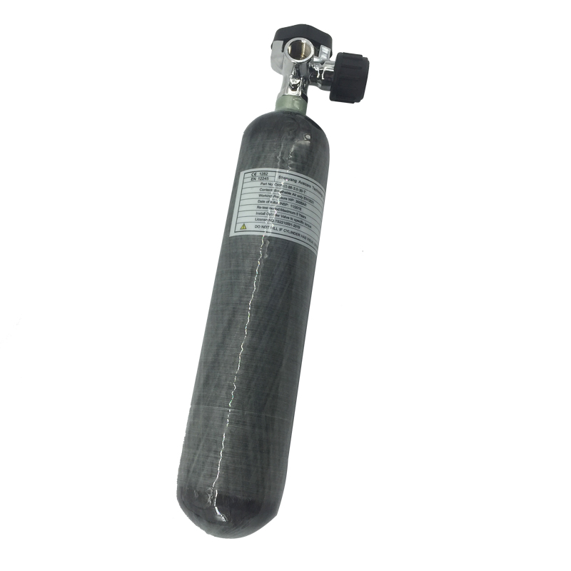 Acecare 4500psi 300bar 30mpa 2l cilindro de fibra carbono tanque ar mergulho garrafa m18 * 1.5 válvula calibre pressão
